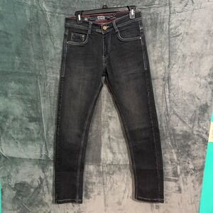 Leofit Jeans Mens 30 X 30 Dark Wash Black Skinny Denim Y2K